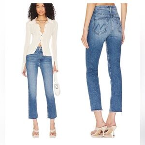 MOTHER Cropped Blue Jeans